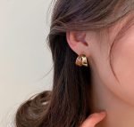 Elegant Dual Colour Korean Gold Plated Earings - Image 3