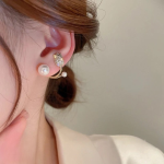 Beautiful Pearl Zircon Korean Flower Earrings for Women - Image 3