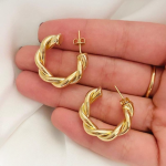 Twisted Sparkling Earrings for Women - Image 4