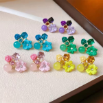 Flower Crystal Korean Earrings - Image 3