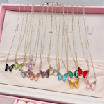 Crystal Butterfly Pendant Necklace for Women –