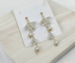 Pearl Korean Flower Earrings for Women - Image 4