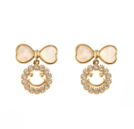 PXT-988 Smiley Face Zircon Korean Earrings - Image 3