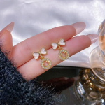 PXT-988 Smiley Face Zircon Korean Earrings
