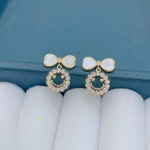 PXT-988 Smiley Face Zircon Korean Earrings - Image 4