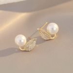 Leaf Pearl Earrings - Classy and Feminine Jewelry for Daily & Party Wear - Image 2
